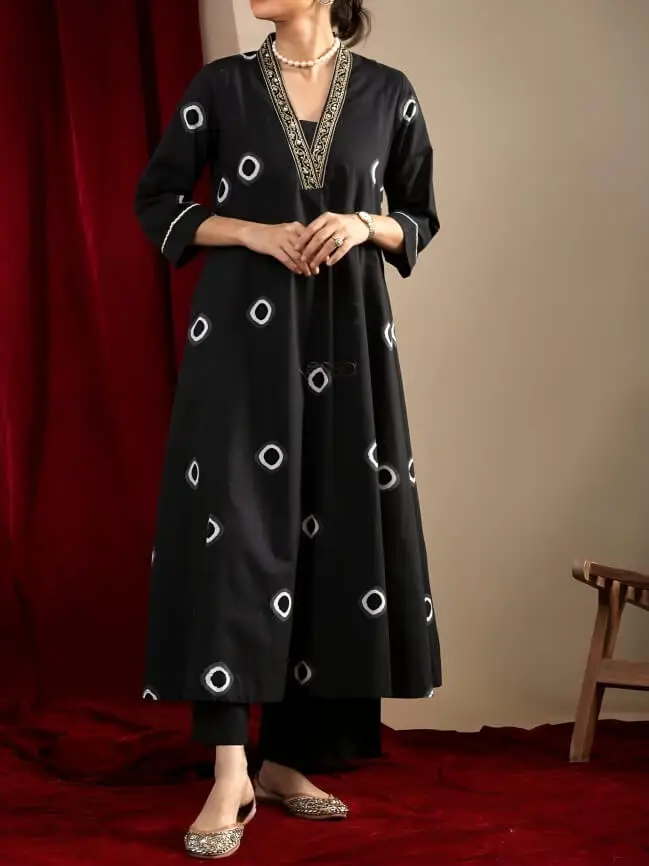 Buy Black Kurta Suit Sets for Women by KVS FAB Online | Ajio.com