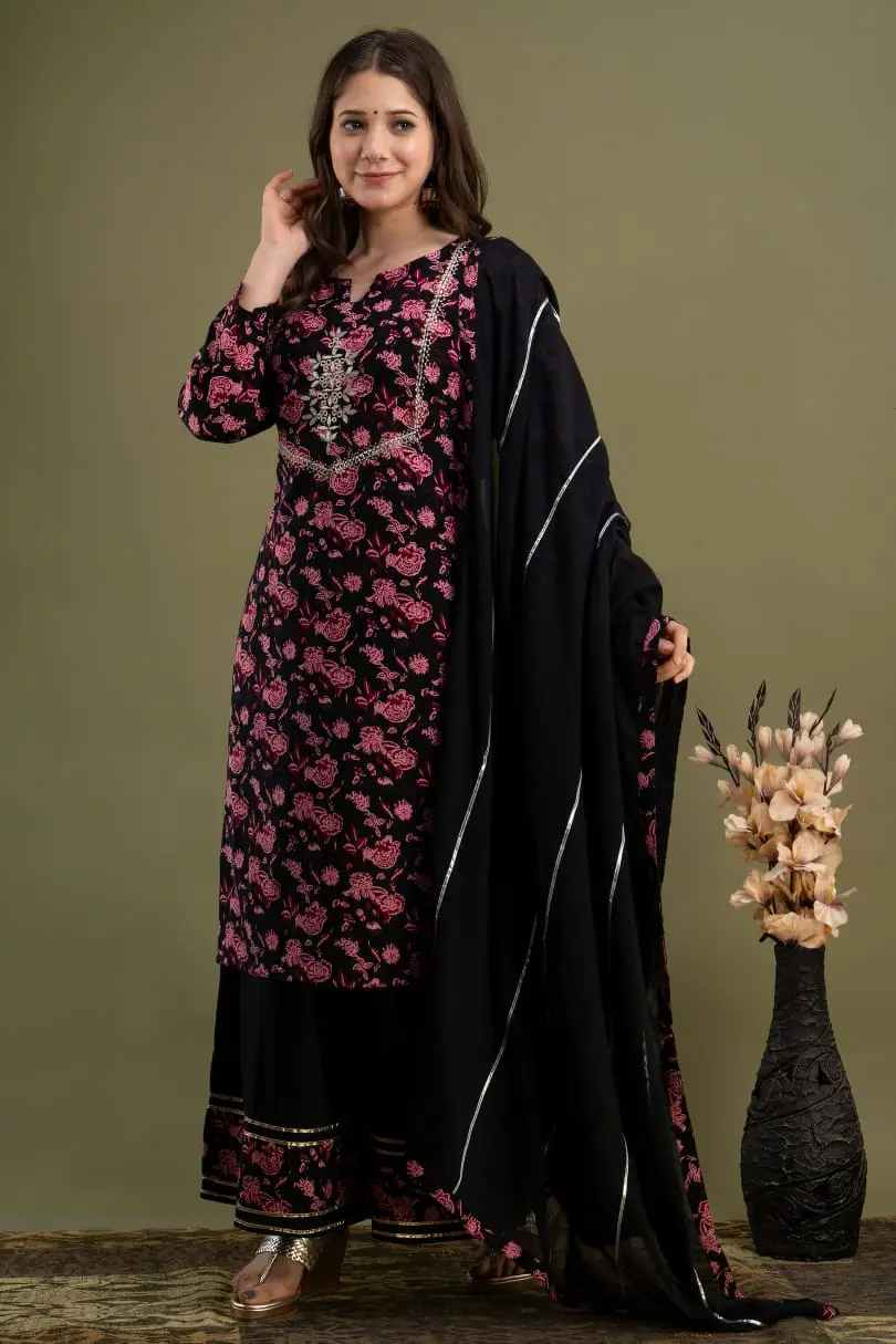 Buy Blue Georgette Printed Floral Square Neck Jacket Palazzo Set For Women  by Paulmi and Harsh Online at Aza Fashions.