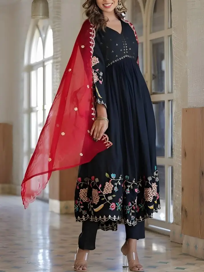 Buy IRAJ Fashion Cotton Kurti with Malmal Dupatta Set (Red) (XX-Large) at  Amazon.in