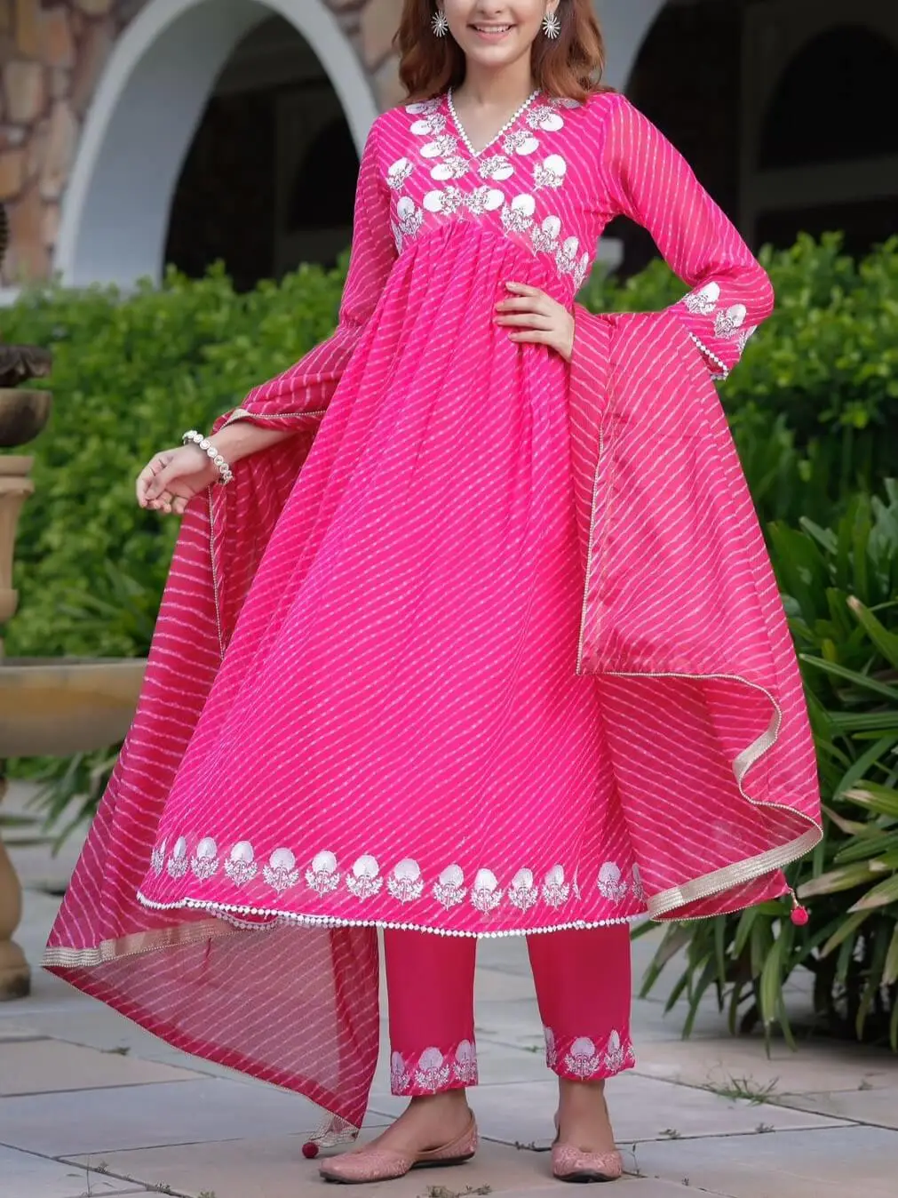 Pink Color Designer Georgette Kurti at best price in Surat