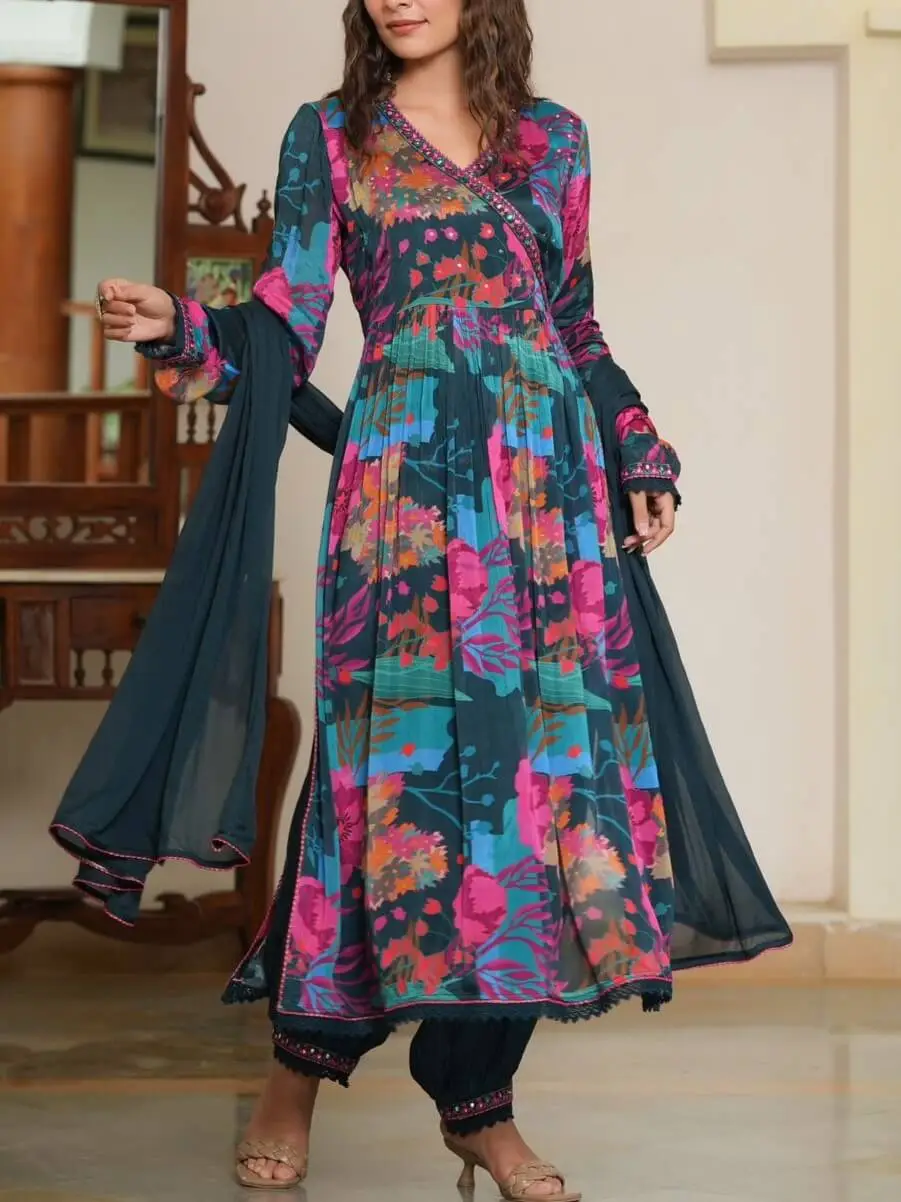 Lilac Woven Motif Angrakha Anarkali Set Design by Safaa at Pernia's Pop Up  Shop 2024