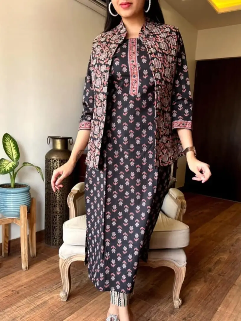 Designer Kurti Pants with Jacket - Shop online women fashion, indo-western,  ethnic wear, sari, suits, kurtis, watches, gifts.
