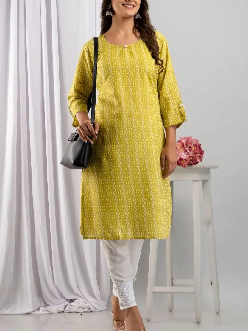 Buy Yellow Rayon Cotton Daily Wear Embroidery Work Kurti With Pant Online  From Wholesale Salwar.